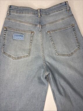 GANNI high waist wide leg jeans, size 28